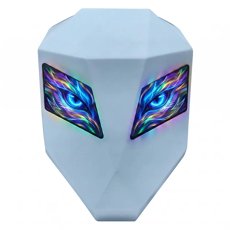 LED Knight Rucksack Backpack for Adult Males - Customizable Pixel Art Screen, Graphic Modern Sporty Chic Adventure Gear, Light Blue PVC Mecha Enchantress Shell, Expandable Smart Bag with Glowing Eyes, Zip, Biking & Gym Sports Bag (Power Bank Not Included)