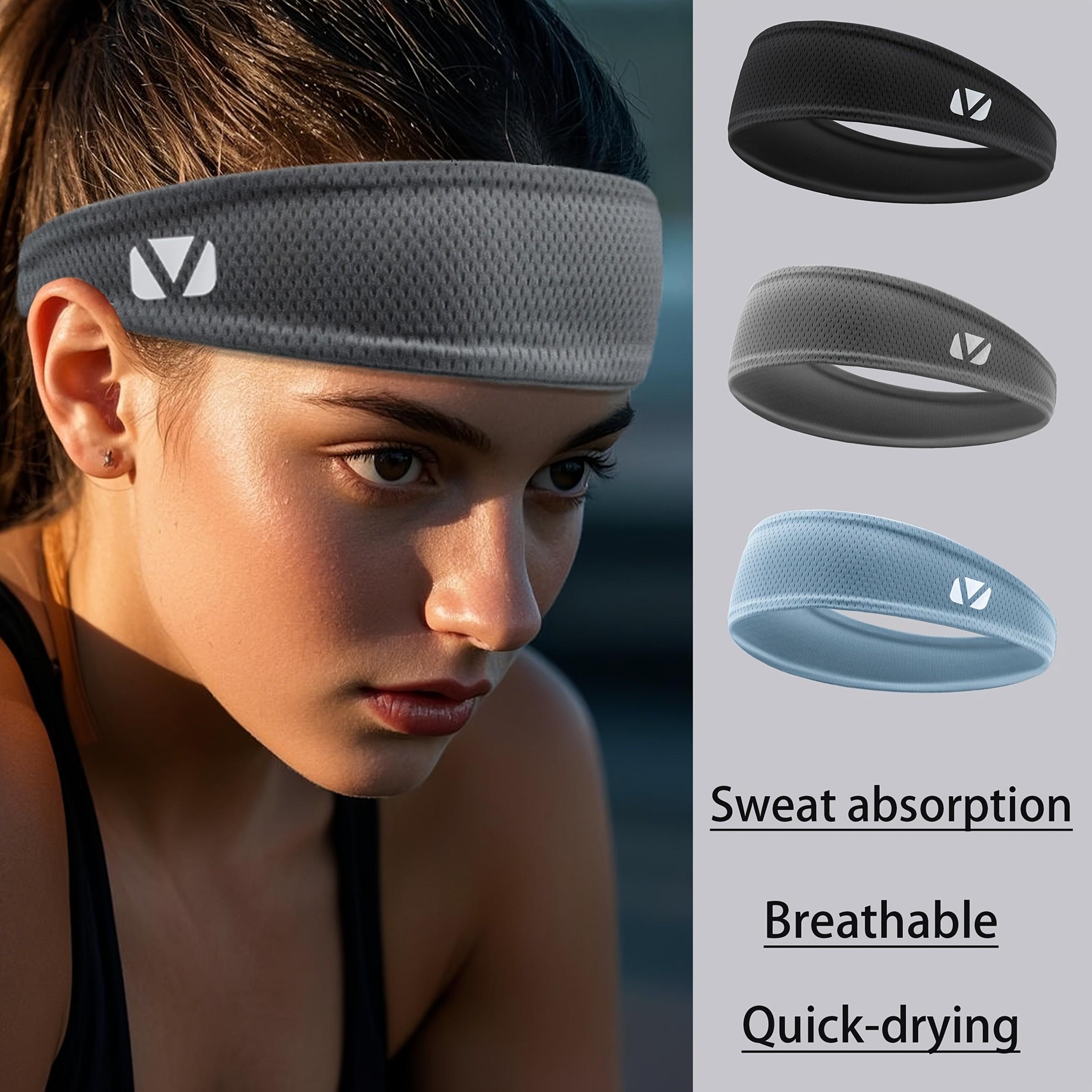 3-Pack Summer Cool Sports Headbands, Ice Silk Sweat-Resistant Hair Bands, Ideal for Running, Gym, Yoga, Fitness Activities