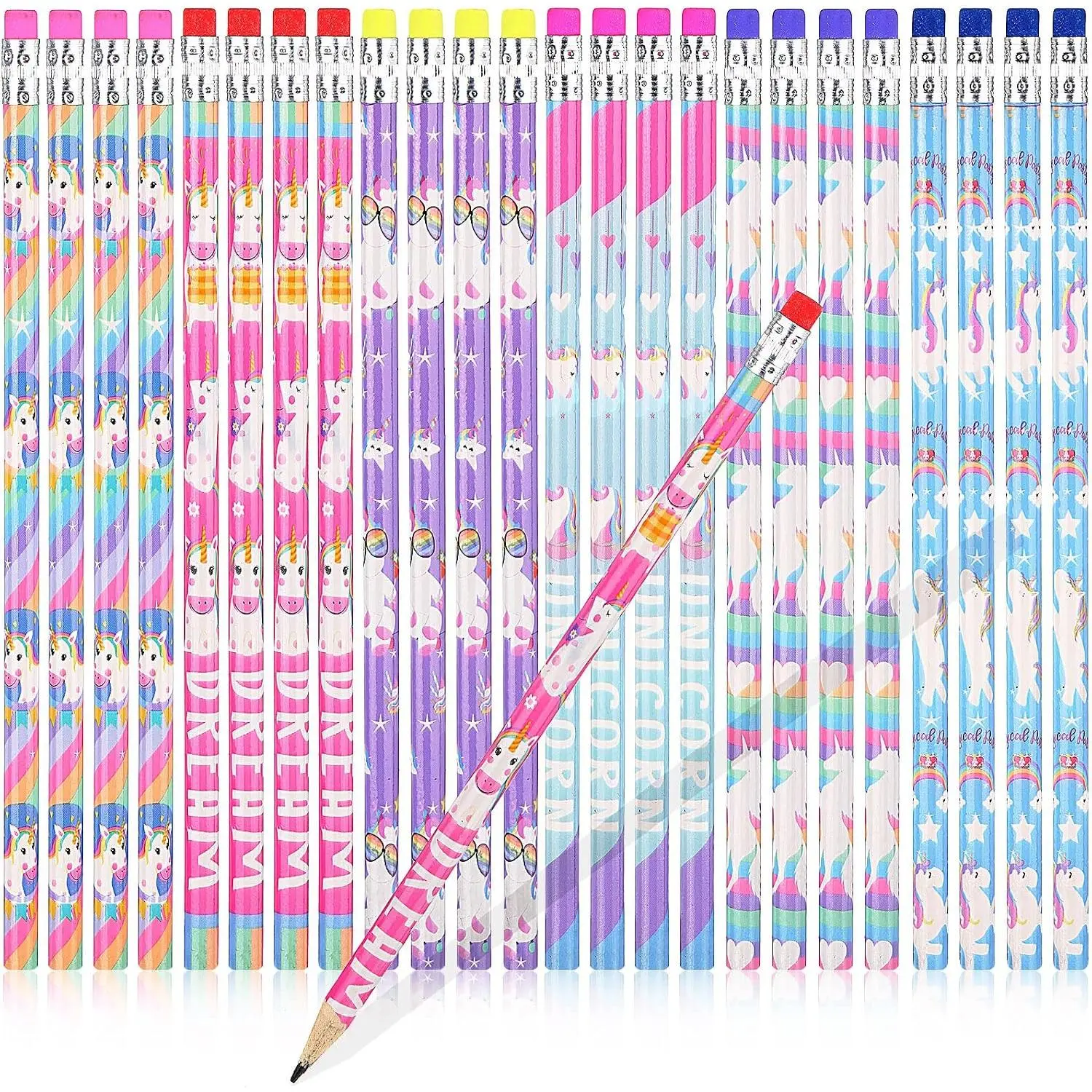 36 count Rainbow Unicorns Pencils with Erasers Unicorn Party Favors  to School Colorful Cute Stationery for Girl  HB Pencils for Classroom Student  Supplies  Birthday Party