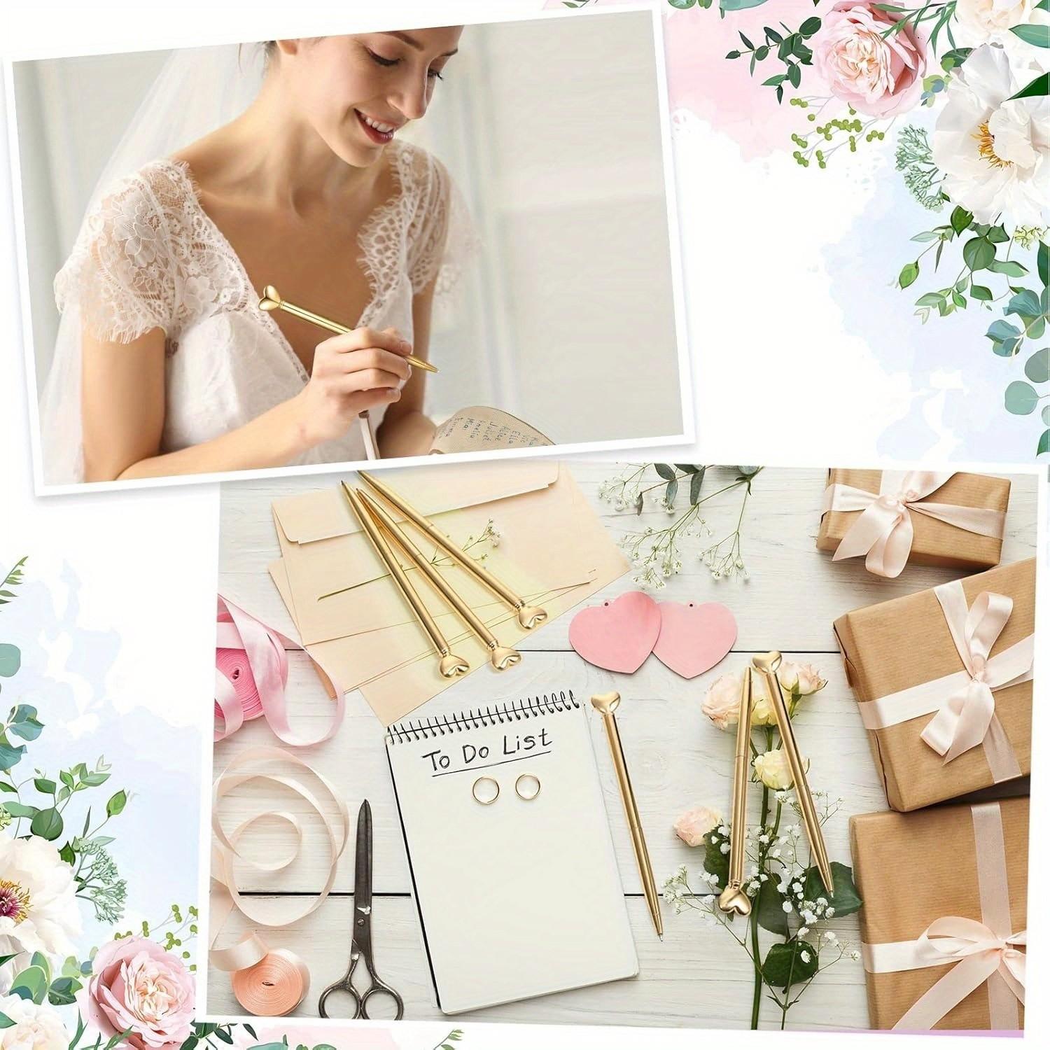 Heart-Shaped Retractable Metal Pen Set, Smooth Ink, Medium Tip, Comfortable Grip, Rotating Closure, Ideal for Office & Gifts