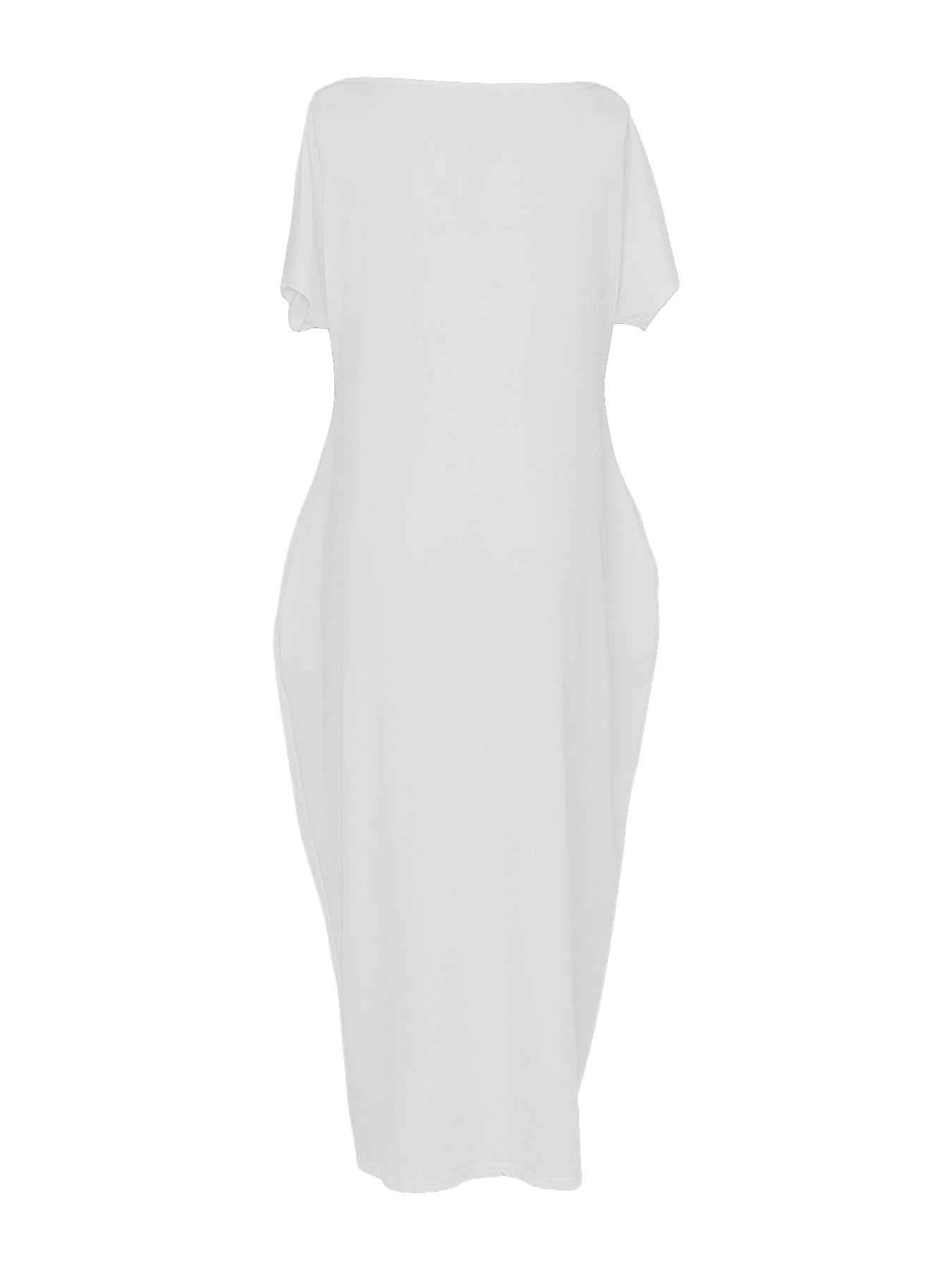 Women's Solid Color Batwing Sleeve Lounge Dress, Casual Comfy Short Sleeve Nightdress, Ladies Sleepwear for All Seasons