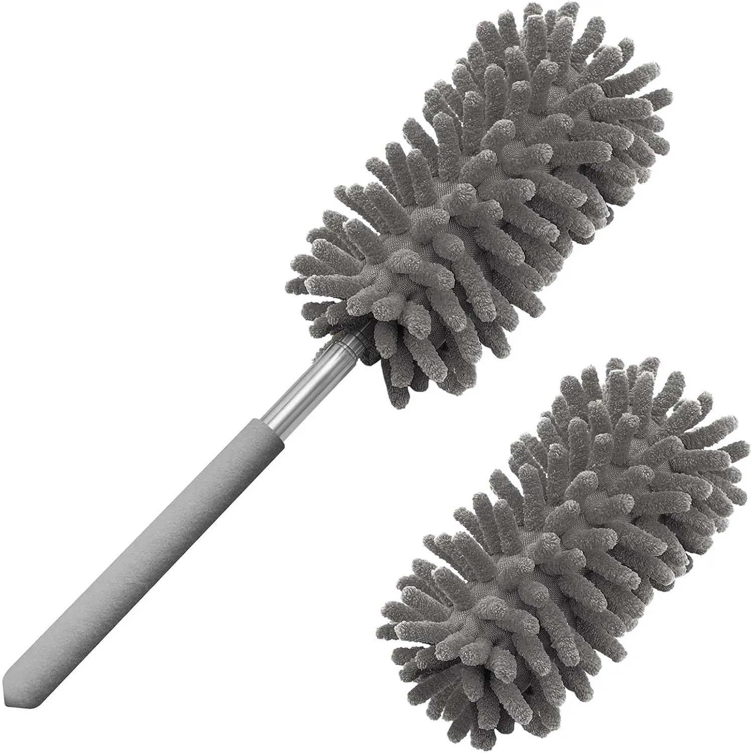 Duster for Cleaning, 10-29" Extension Pole, 2 Washable Heads, Yellow