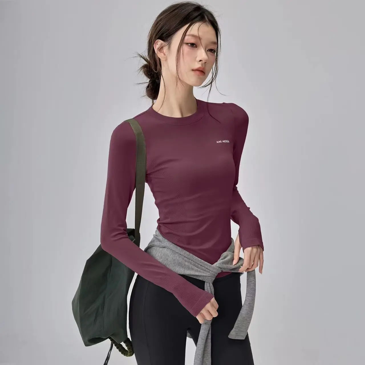 Women's Long Sleeve Quick Dry Yoga Top for Autumn Winter Workout Running Pilates Fitness Training Stretchy Slim Fit Activewear Breathable Moisture Wicking Sports T Shirt