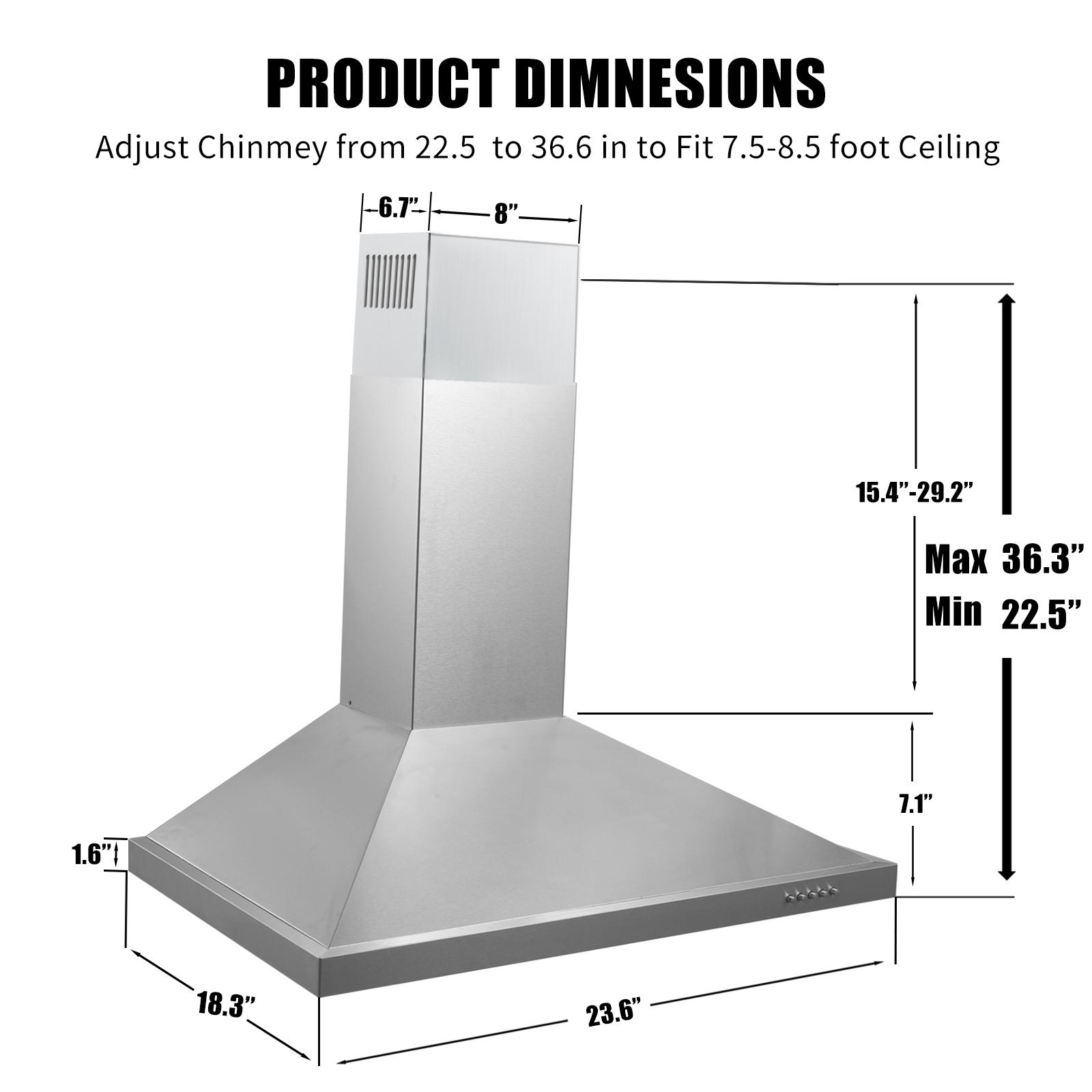 Wall Mount Range Hood 30 inch Kitchen Hood 450 CFM with Ducted/Ductless Touch Control Vent Hood Stainless Steel 3 Speed Exhaust Fan ZMG-0160B Appliance Filter Household Durable Wall Mount Range Hood 30 inch Kitchen Hood 450 CFM with Ducted/Ductless Touch Control Vent Hood Stainless Steel 3 Speed Exhaust Fan ZMG-0160B Appliance Filter Household Durable
