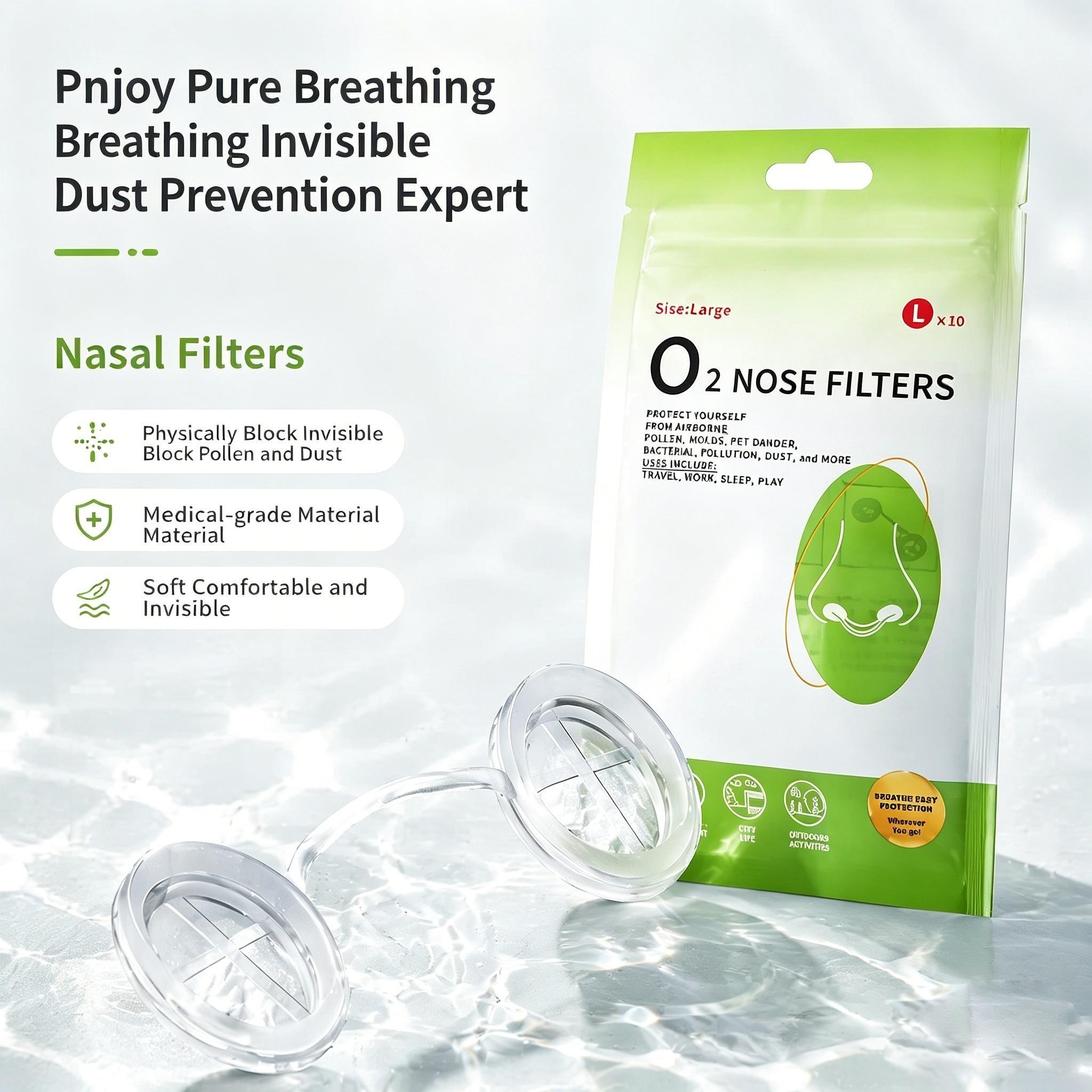 10 Invisible Nose Filters, Medical Grade Silicone, Dust and Pollen Protection, Reusable, Sizes S/m/l/xl, Ideal for Running, Construction, Cleaning, Outdoor Use