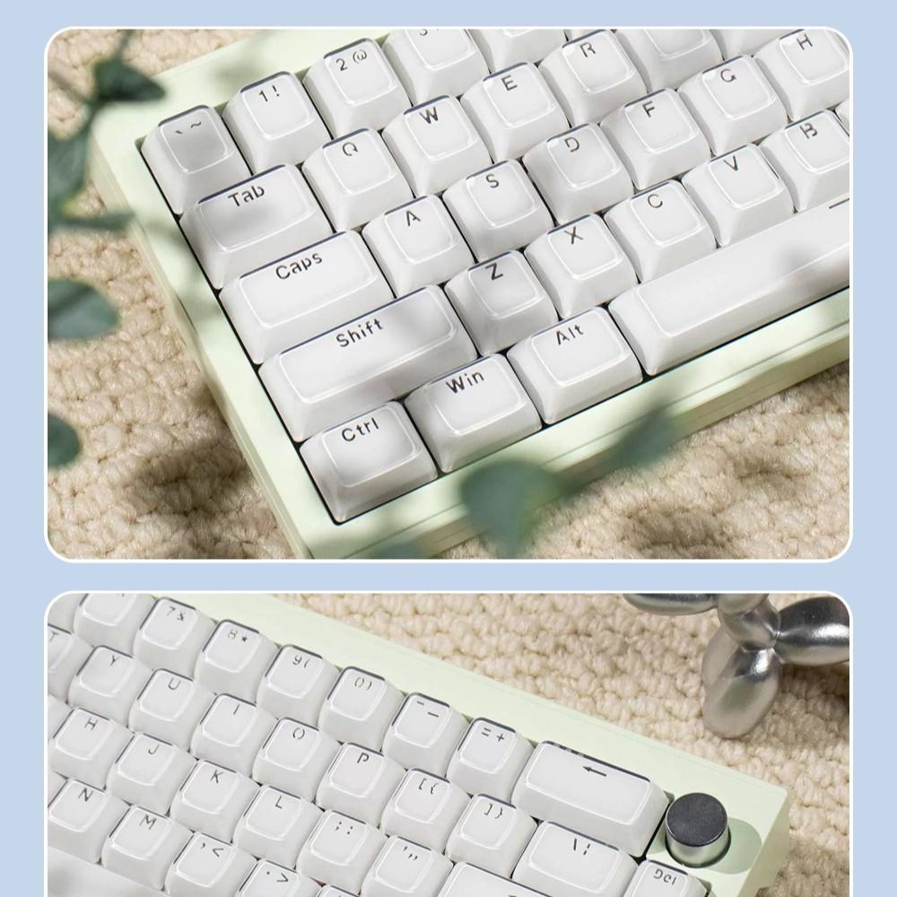 Aula Ice Crystal Jelly Keycaps, Acrylic Material, Side Characters, Backlit, Ergonomic Height Variations, Full Set, Fits Multiple Keyboard Layouts
