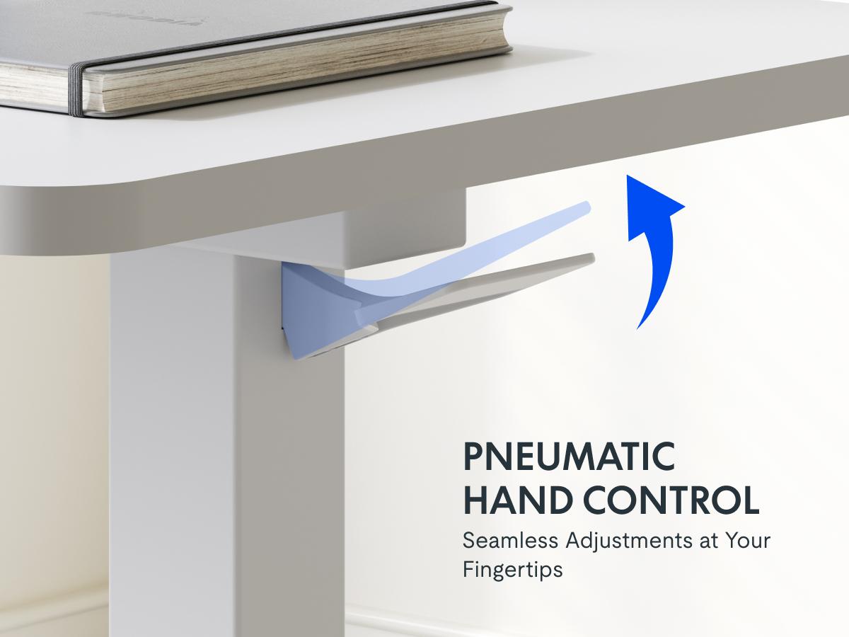 H7 Mobile Adjustable Bedside Table, Standing Desk with Wheels, Rolling Laptop Desk Cart & Portable Computer Workstation for Hospital, Home Office, Bedroom, Living Room, Dorm, and Small Spaces, Reading Studying, Bedside Care Max Load Capacity Gas Spring