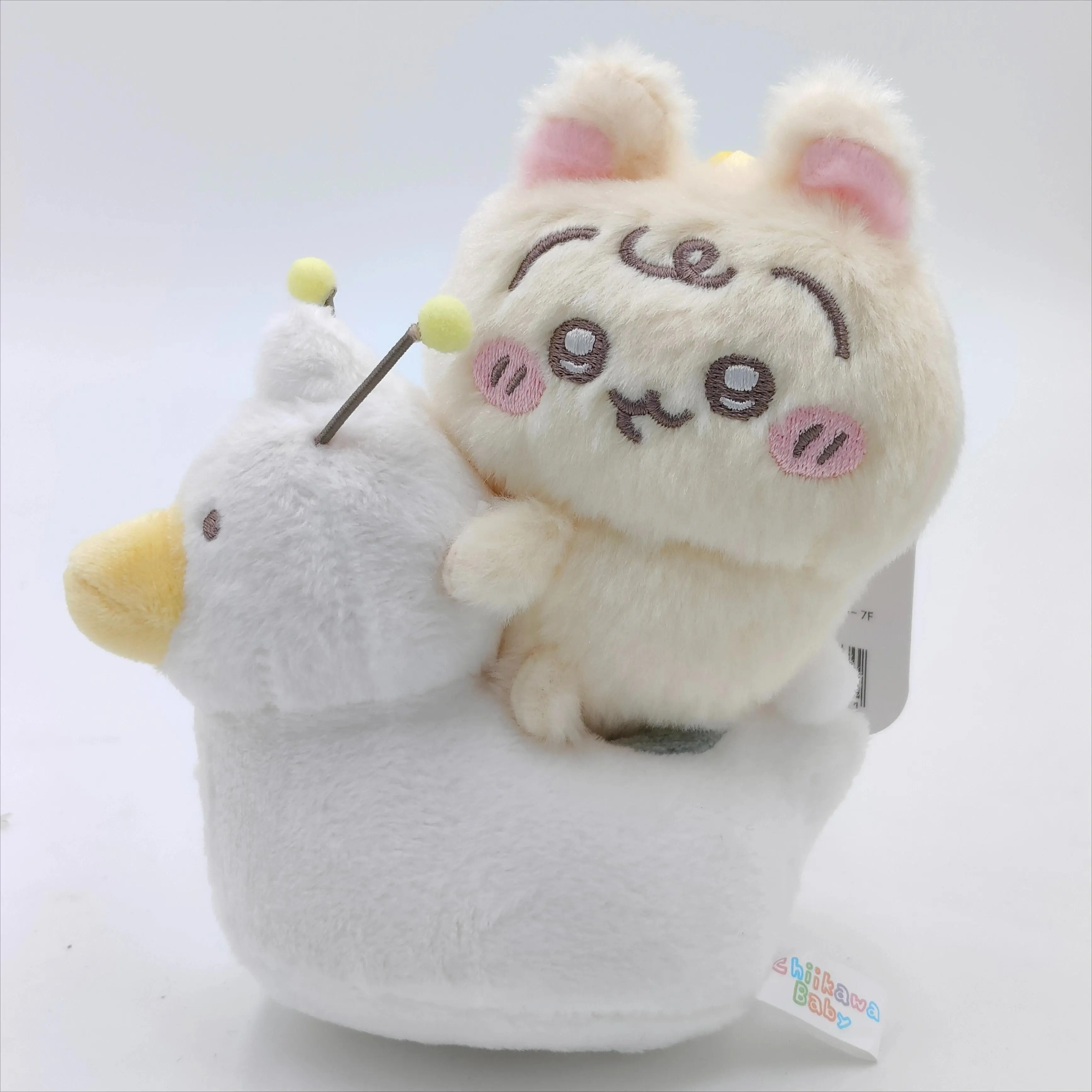 Chiikawa Riding Duck Plush Keychain Cute Usagi Hachiware Ushachi Duck Rider Pendant Soft Fluffy Bag Charm Accessory for Fans