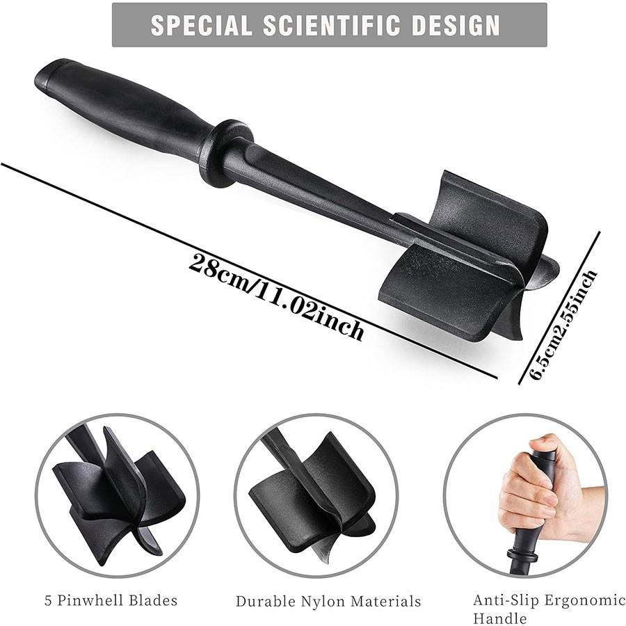 Meat Grinder for Ground Beef and Hamburgers, Heat-Resistant 5-Bend Blade, Nylon Meat Tenderizer, Kitchen Tool for Mixing and Chopping, Utensils, Kitchen Tools and Gadgets