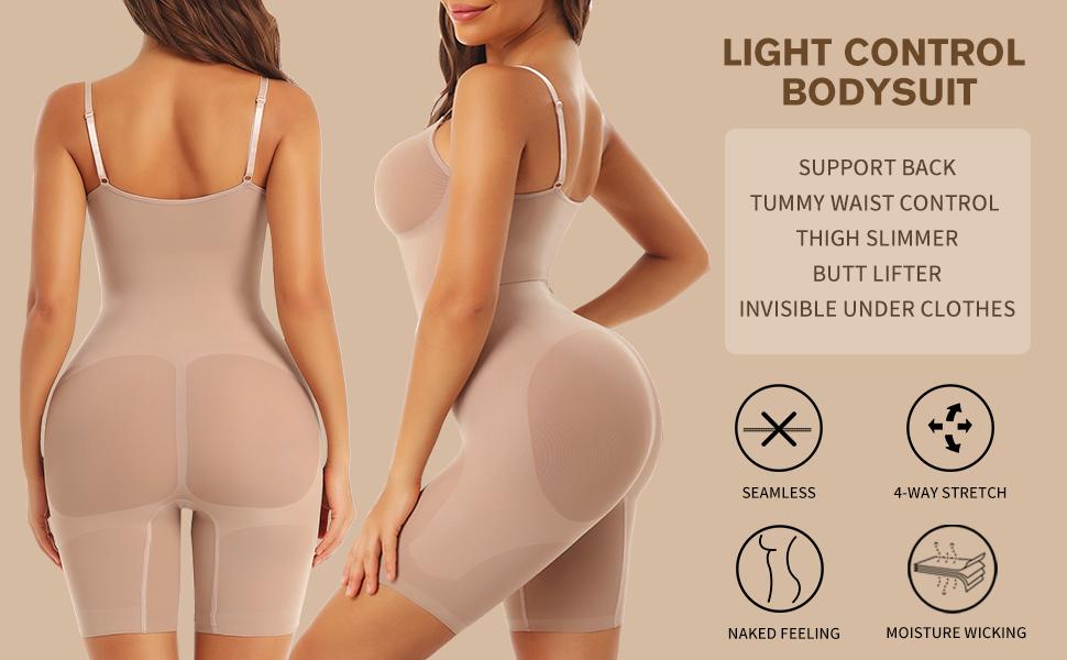 Shapewear Bodysuit for Women Tummy Control Butt Lifting Fajas Full Body Shaper Thigh Slimmer Shorts Soft Breathable Fabric Adjustable Straps Summer Womenswear SpringStatements
