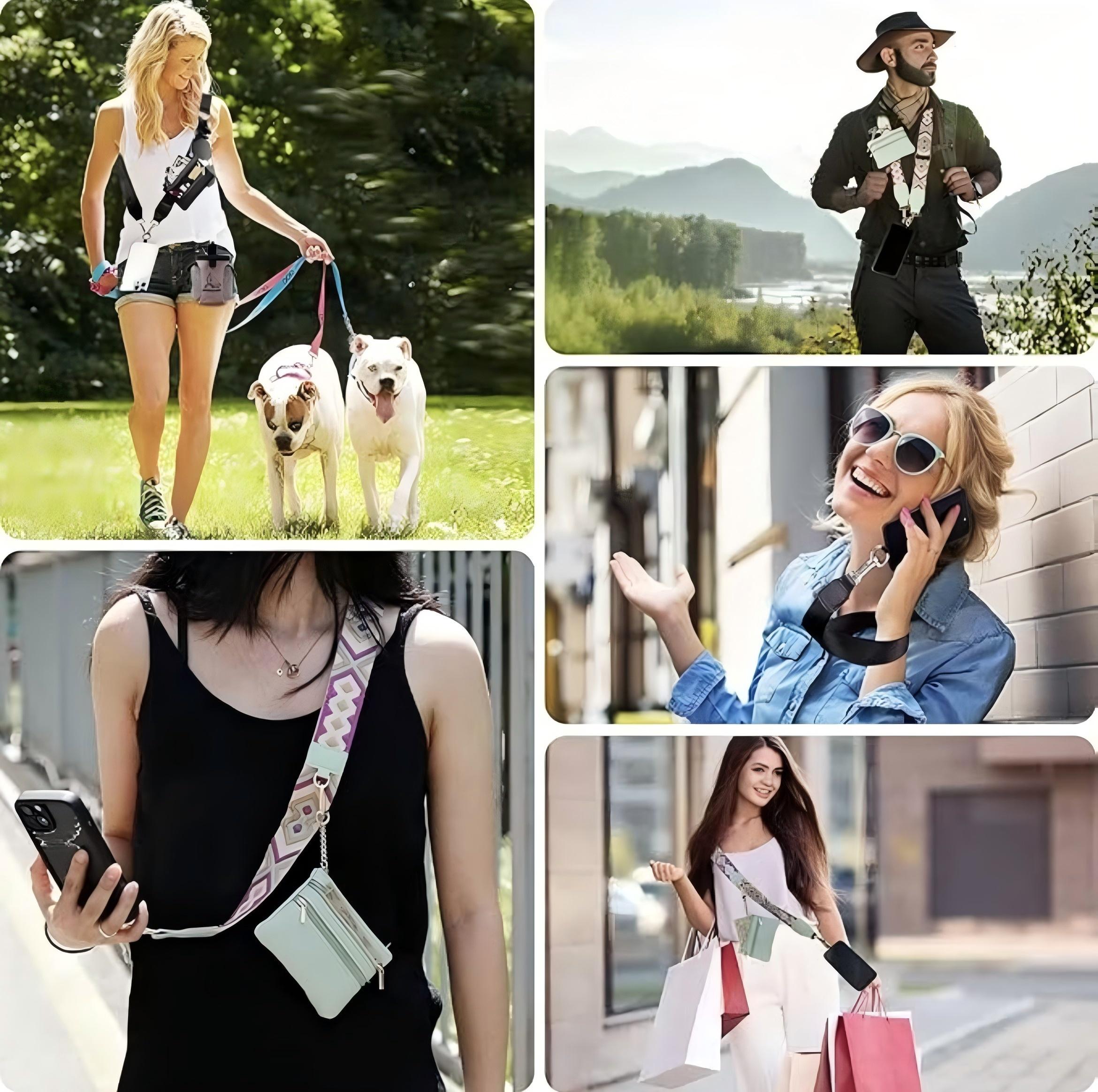 Adjustable Phone Lanyard Crossbody Strap with Wallet, Clip and Go Strap for Phone and Wallet, Compatible with All Phones, Perfect for Travel, Running, Shopping, Mother's Day Gifts