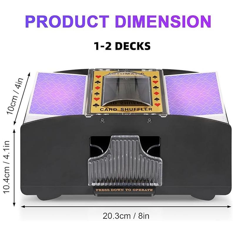 Portable Battery-Operated Automatic Card Shuffler, Ideal for Home Game Nights and Parties, No AA Batteries Included, Suitable for Various Gaming Cards