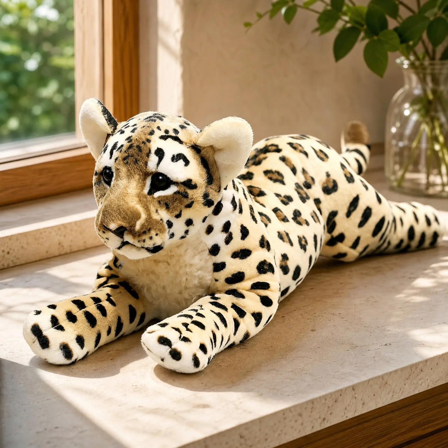 15.8 Inch Realistic Cheetah Leopard Stuffed Animal Plush Toy, Cute Jaguar Plushies, Birthday Gifts for Kids Girls Boys, Room DecorGift