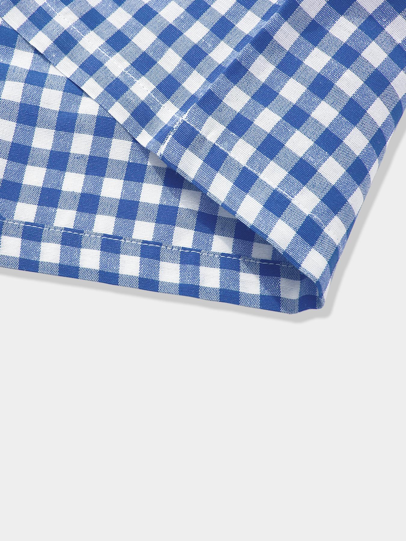 Men's Floral Embroidery Embroidered Short Sleeve Shirt, Regular Fit Casual Street Retro Gingham Plaid Graphic Button Front Top for Summer, Men's Clothes for Daily Wear, Menswear