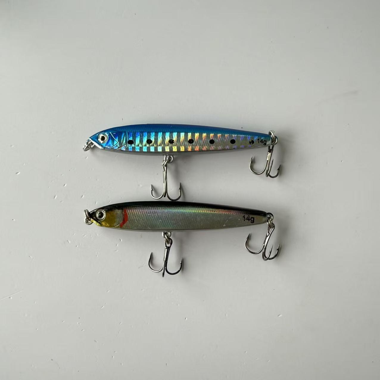 Big Brand Reproduction, Bestseller, 2pcs, Lure Minnow Submerged Lead Pencil Vibrating Far-Cast Imitation Artificial Lure with Sound Bead, Suitable for Freshwater and Saltwater Fishing, Fishing Accessories, Tackle, and Gear