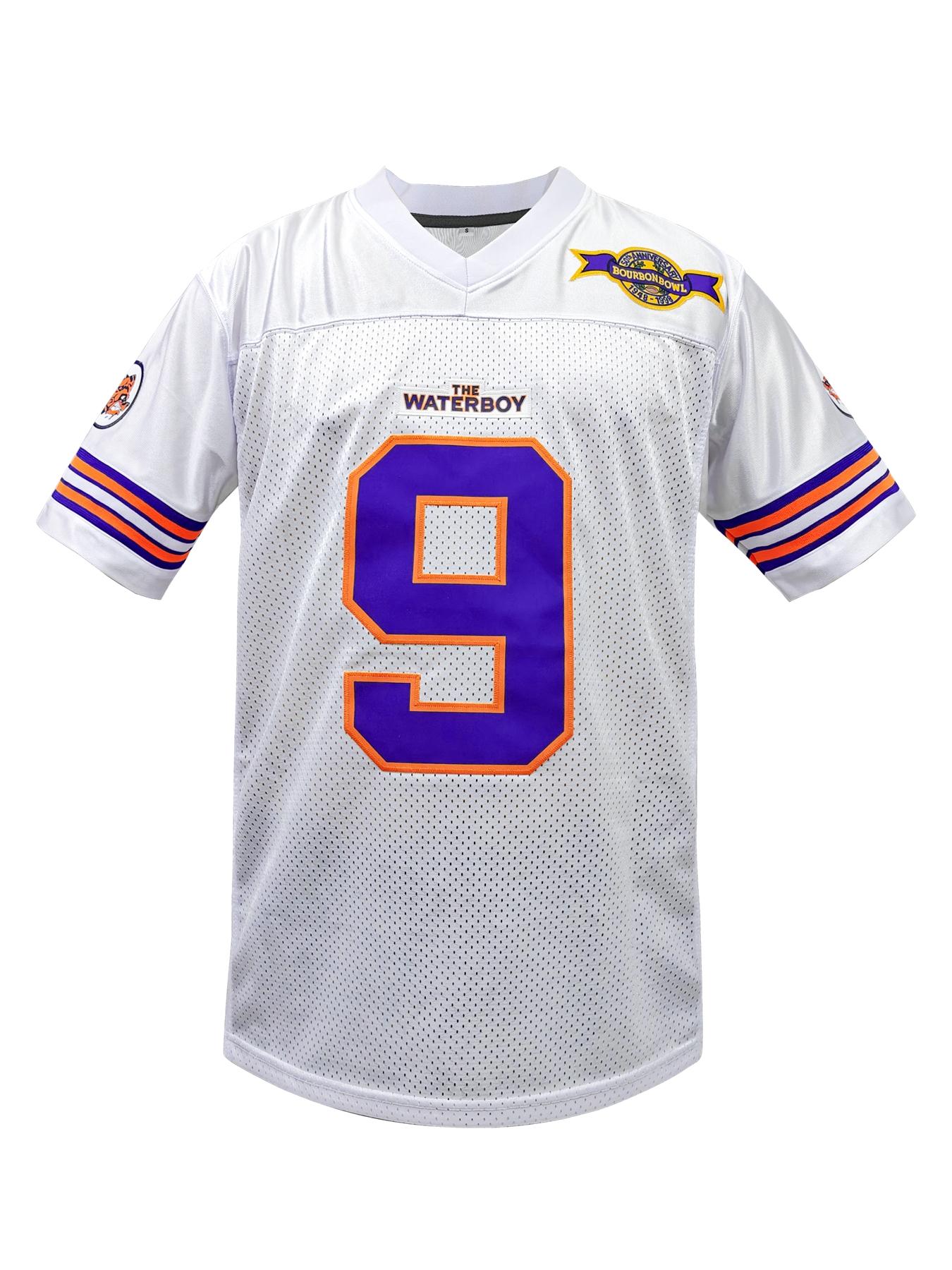 Bobby Boucher #9 The Water boy Adam Sandler Movie Mud Dogs Bourbon Bowl Football Jersey
