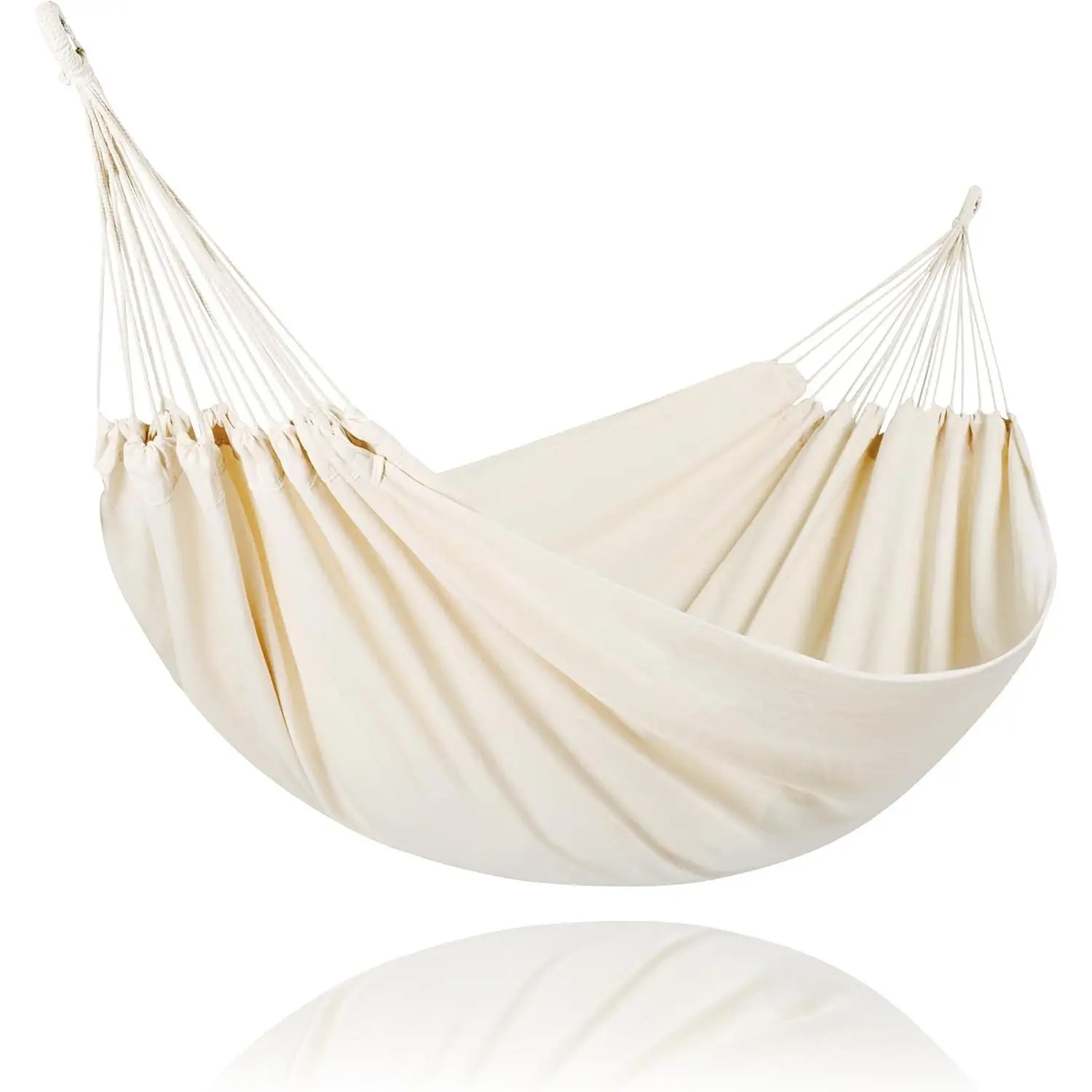 Camping 2 Person Canvas Hammock, Double Travel Hammock, 475 lbs Capacity, Natural