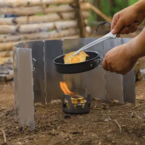 Portable Outdoor Stove Windshield Cover, Foldable Design, Effective Insulation, Lightweight & Durable, Ideal for Camping & Picnics