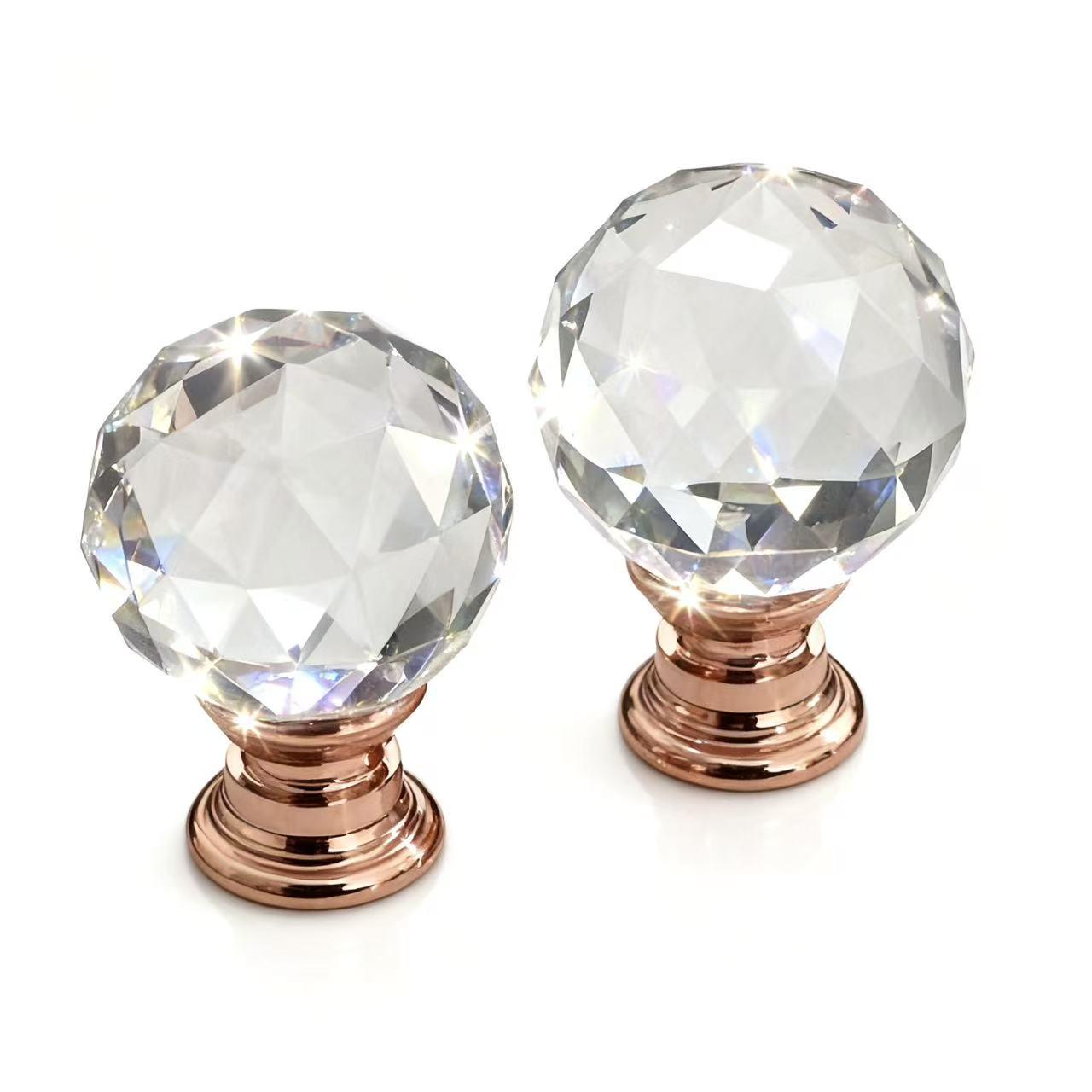 10 Crystal Drawer Knobs, Round Handle Ball Pulls, Suitable for Cabinets, Dressing Tables, Drawers, Kitchen Furniture - Transparent, Door Knob, Door Hardware