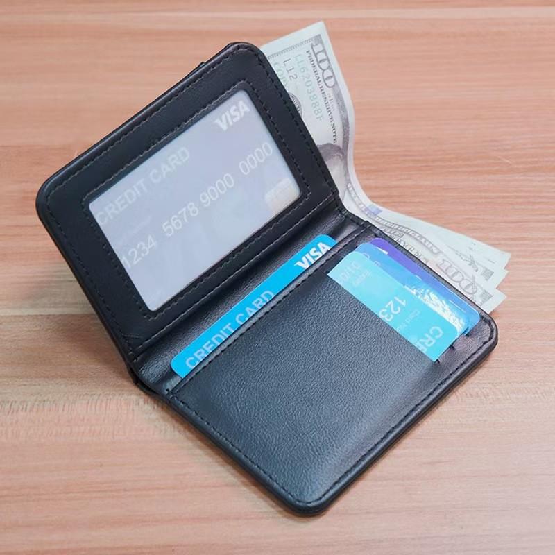 Fashion Minimalist Car Badge Wallet, Leather Mini Credit Card Case, Portable Small Wallet for All Audi Models, Automotive Accessories