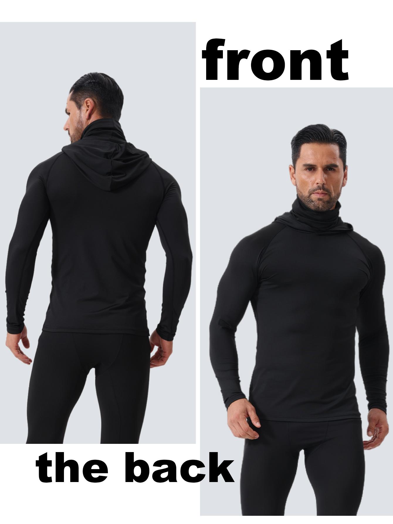 [Quick Dry Hoodies] 3 Men's Quick Drying Breathable Hoodies With Masks |     Long Sleeved T-shirt - Spring And Autumn Compression Sports Top - Enhance Your Workout Performance, It's A Gift tiktokshopbacktoschool
