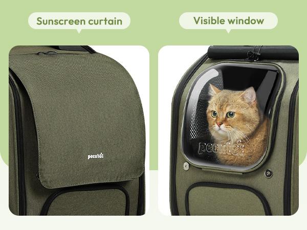 Pecute Space Capsule Pet Backpack Animal Carrier - Expandable Large Capacity, Breathable, UV-Protective for Cats and Puppies