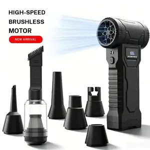 Portable Air Blower with Brushless Motor, 4-Speed Cordless Dust Cleaner, Ideal for Keyboard, PC, Car Interior, Pet Hair, Everyday Cleaning