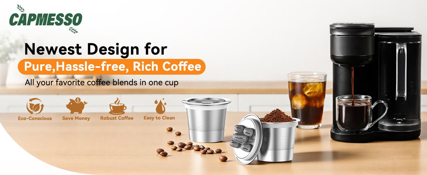Reusable K Cups for: 2025 Updated My K cup Coffee Refillable Coffee Pods with 5 Holes - for K Supreme/K Slim/K-Duo Gen2/K-Brew Chill with MultiStream Technology (2 Pack) Reusable K Cups for: 2025 Updated My K cup Coffee Refillable Coffee Pods with 5 Holes - for K Supreme/K Slim/K-Duo Gen2/K-Brew Chill with MultiStream Technology (2 Pack)