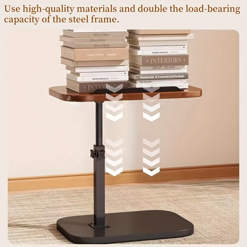 Height-adjustable desk featuring a 360° swivel tabletop, sturdy legs and a stable surface — this space-saving compact desk is ideal for home offices, gaming, living rooms and bedside use. It can support the weight of laptops, books and snacks,