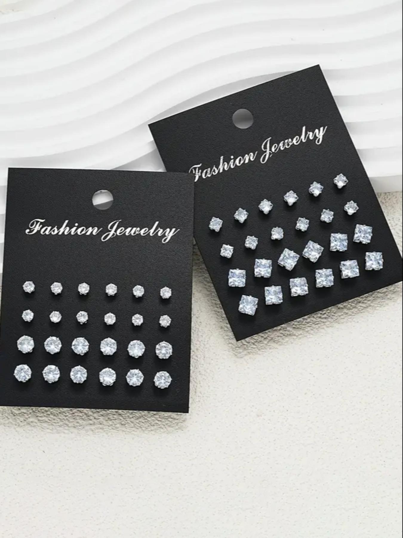 Rhinestone Decorated Stud Earrings Set, Fashionable Jewelry for Women & Men, Trendy All-match & Exquisite Jewelry for Birthday Gift, Ear Studs