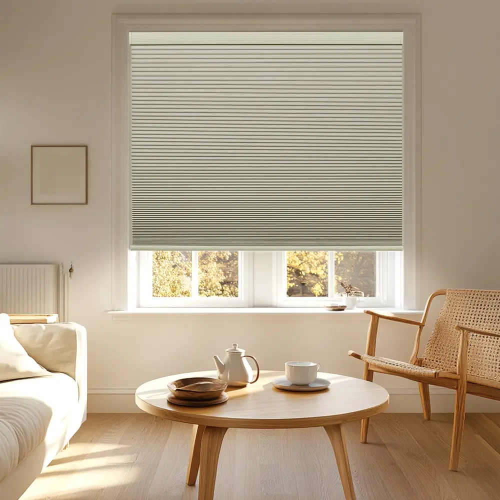 Pocageum cordless cellular honeycomb blinds, 21–32 inches wide, for small narrow windows, 100% blackout thermal insulated noise-blocking shades for bedroom and kitchen, UV protection
