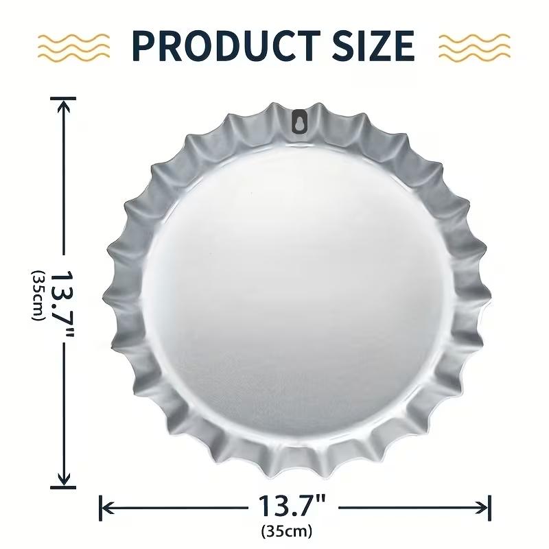 Vintage Beer Bottle Cap Warning Sign, Metal Tin Wall Art for Indoor Outdoor, Easy Hang Retro Cap Decoration for Home Kitchen Man Cave