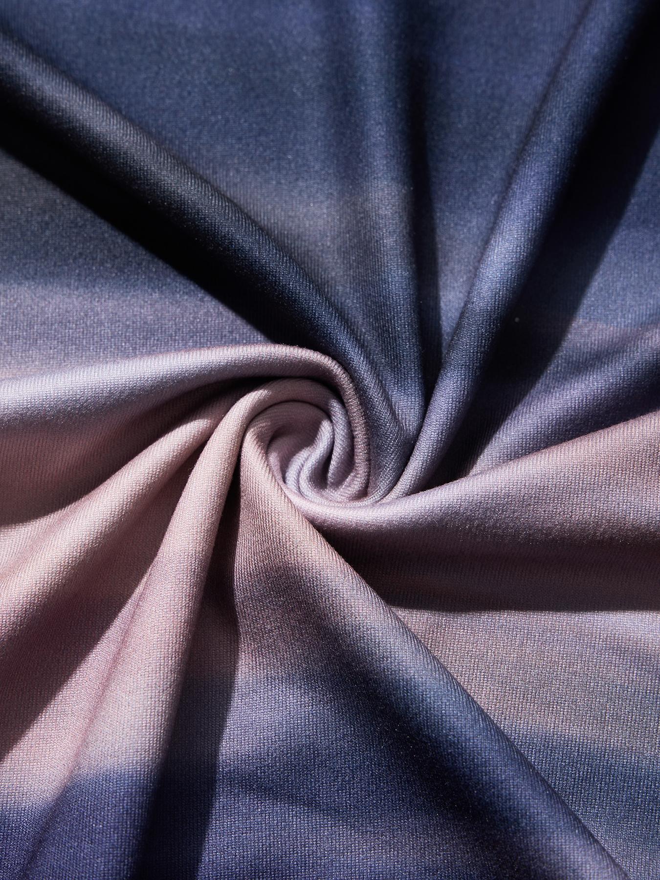 Women's Gradient Asymmetrical Neck Short Sleeve Top, Casual Loose-Fitting Summer T-Shirt, Ladies Fashion Clothing for Daily Wear, Womenswear