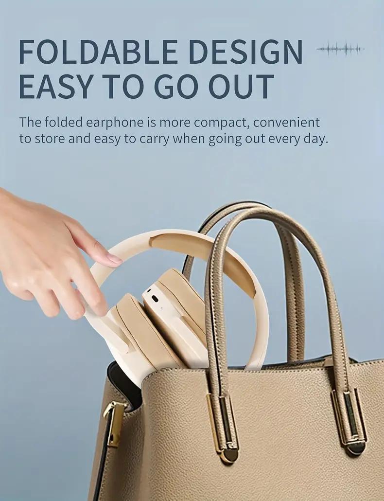 Wireless Headphones -,Sleek Black Headset ,Long Distance Connection Headset,Comfortable & Foldable Gaming Headset, Tws Bluetooth Noise,Canceling for Calls, Type-C Charging, Ideal for Travel & Home, Stereo Phones ,Design Plastic Construction  Earbuds