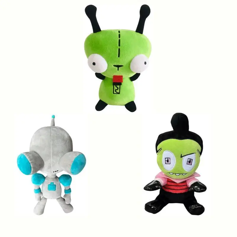 28cm Alien ET 3D Eyes Green Invader ZIM GIR Dog Plush Figure Toy Soft Stuffed Collectible Toy Christmas Gift Toys for Children