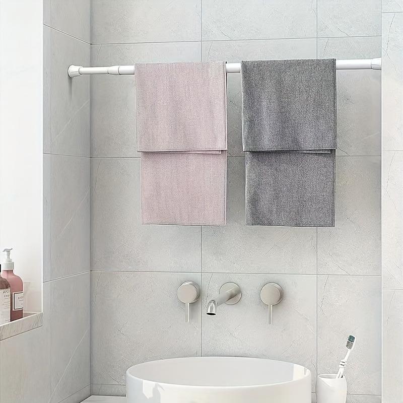 1pc Bathroom Storage Telescopic Hanging Rod, Clothes Towel Thin Rod, Shower Curtain Drying Rod, Multifunctional Telescopic Rod