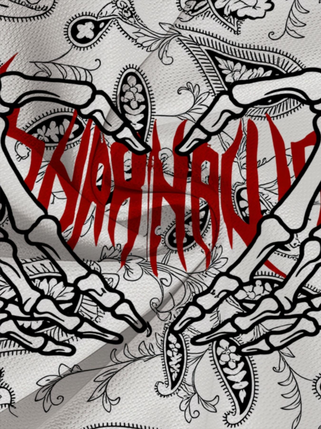 Trendy Printed Short Sleeve T-Shirt, Men's Fashion Casual Top, White Graffiti Pattern Design, Simple All-Match Style, New Summer Men's Clothing