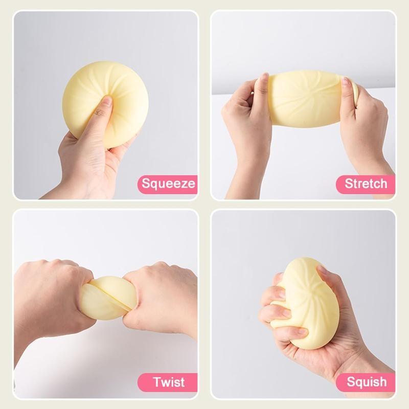 Simulation Steamer Baozi Stress Relief Toy, Colorful Smile Face, Quick Rebound, Large Baozi, Fun Squeeze Toy for Relaxation
