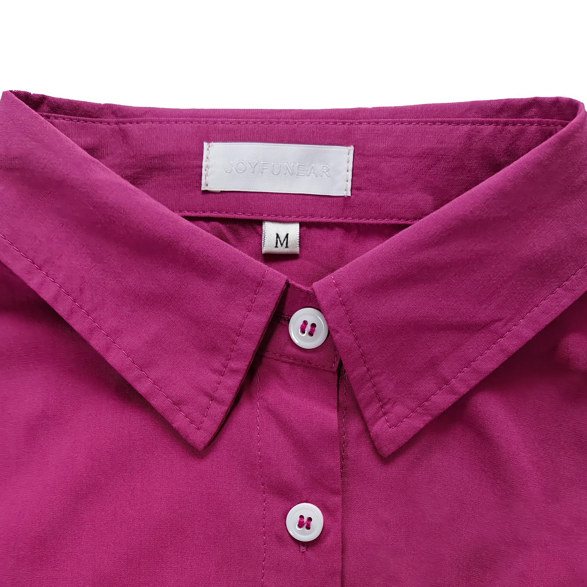 [US shipping]Joyfunear Women's Button Down Shirt & Wide Leg Pants Loungewear Set 2pcs Drop Shoulder summer women set long Pants