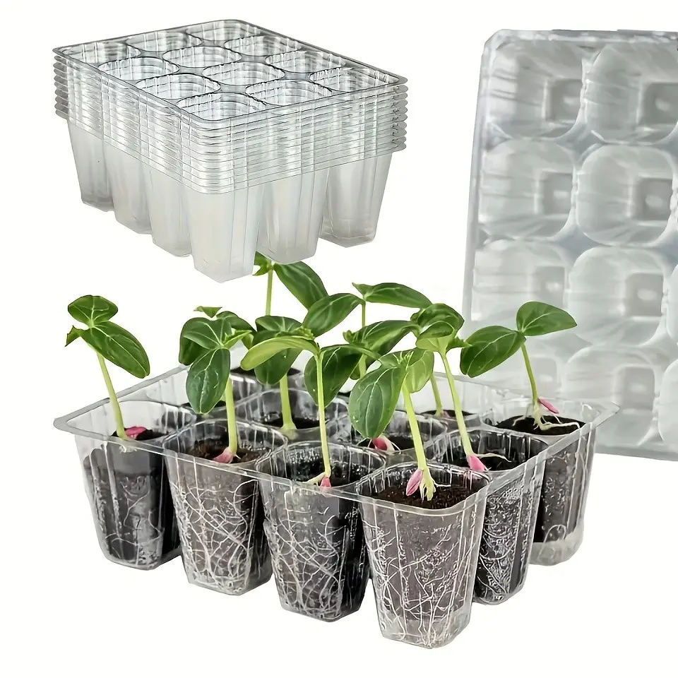 15 Sets of 180 Breathable Seed Trays for Indoor and Outdoor Planting, Reusable Plastic Seed Containers for Vegetables, Flowers, Herbs, Gardening Supplies