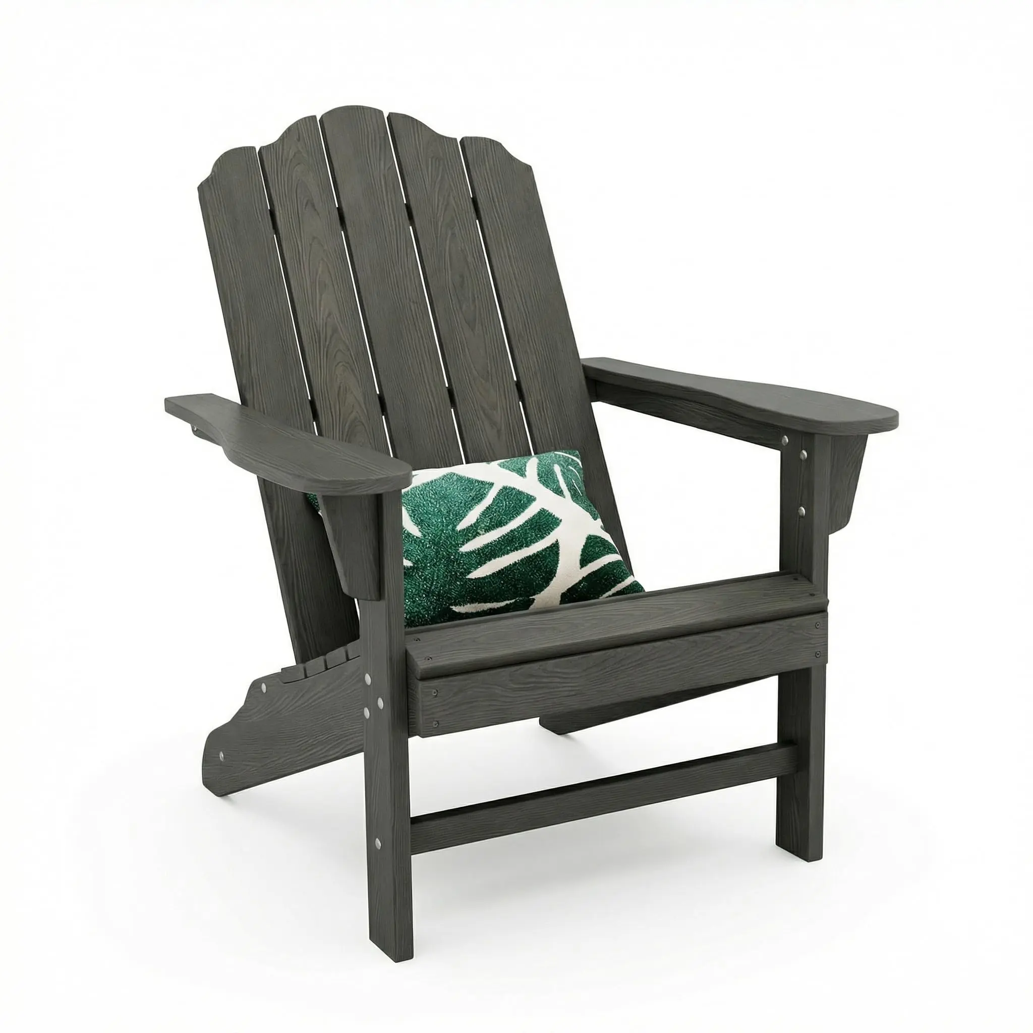 GARVEE Adirondack Chair for Patio, HDPE Outdoor Lawn Chair with Wood Texture for Garden Backyard Deck Poolside Use