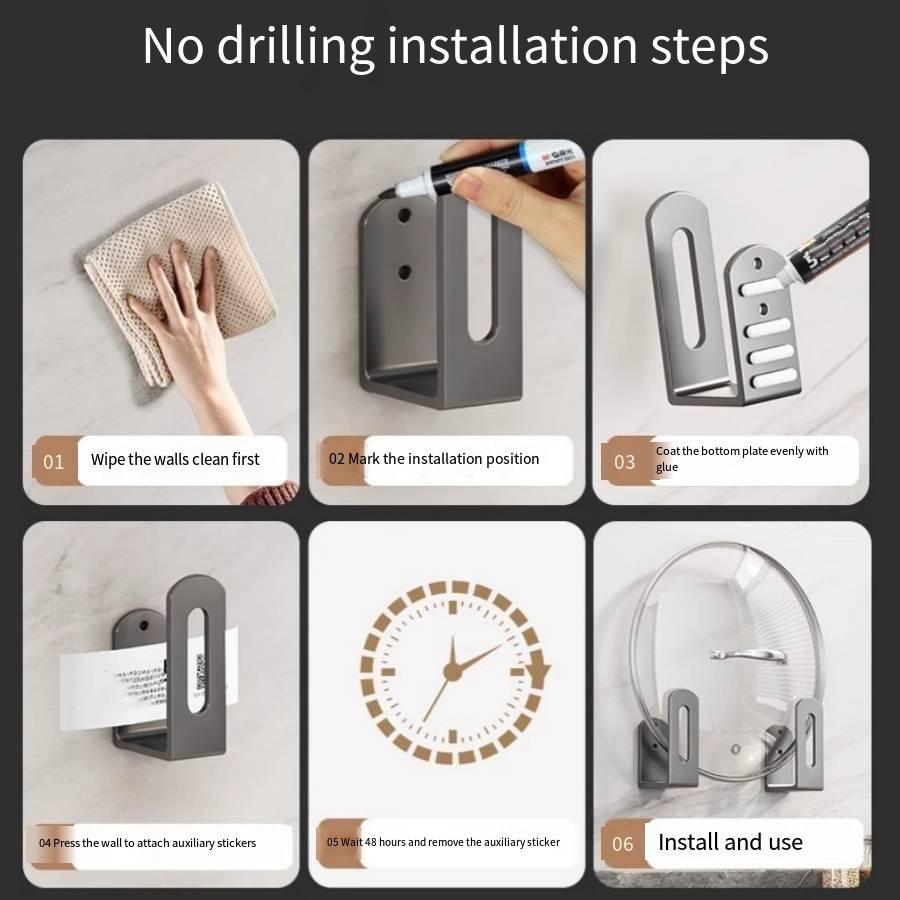 Wall-Mounted Kitchen Storage Rack, Multi-Functional Hanging Organizer, Space-Saving Design, Durable & Convenient Solution