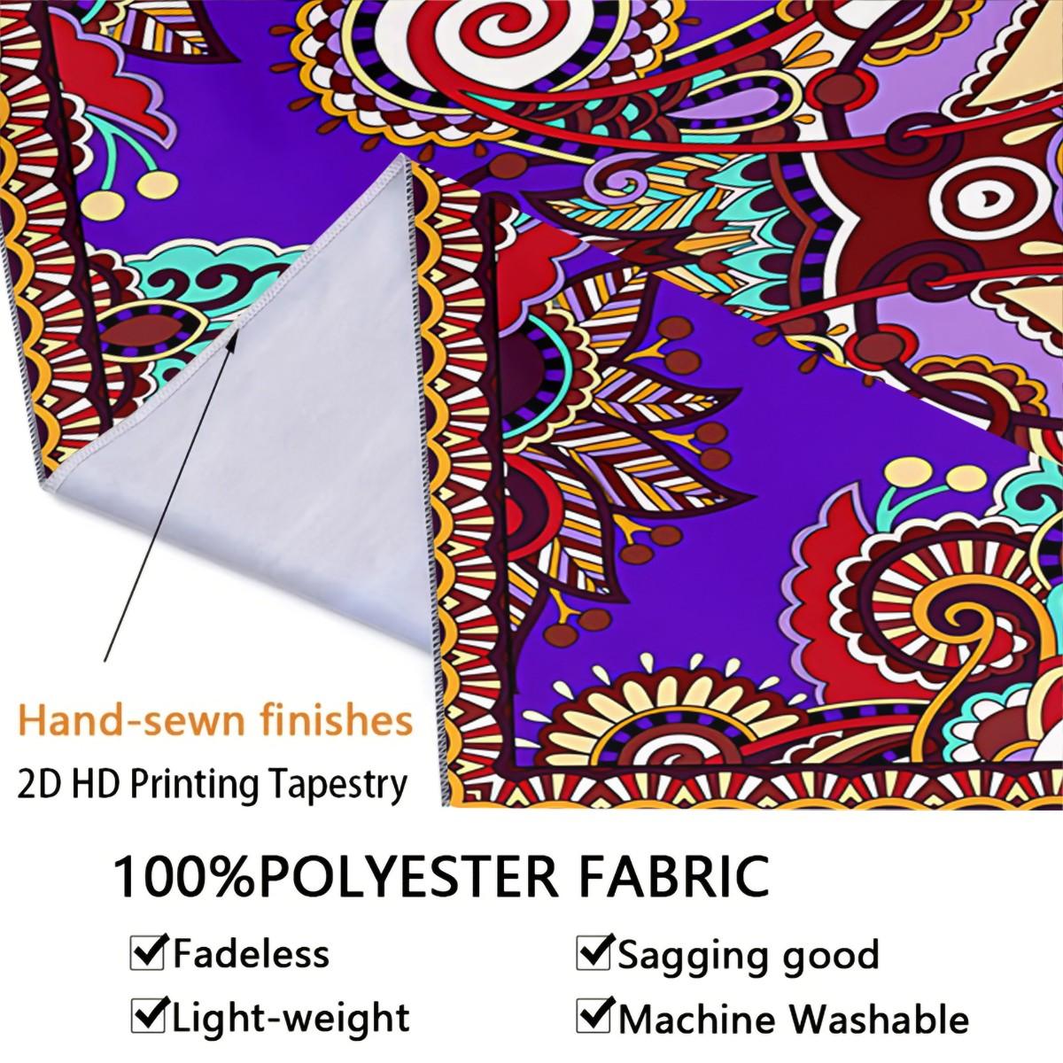 1Pcs Boho Paisley Printed Tapestry, Vintage Ethnic Style Wall Hanging, Soft Durable Decorative Tapestries, Vibrant Digital Print Art Tapestrys, Ideal for Living Room, Bedroom, Dorm, Studio, Home Wall Decor