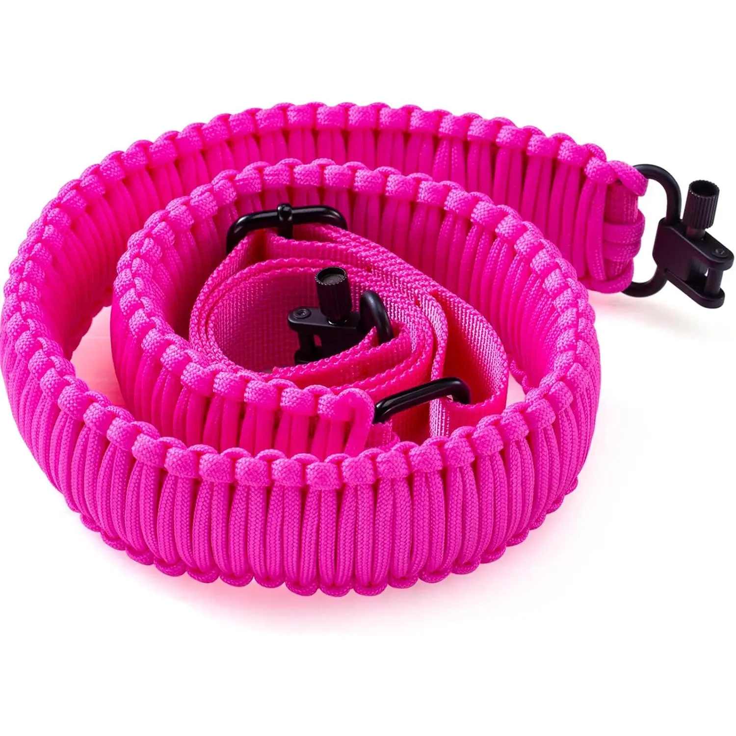 2-Point Paracord Rifle Sling with Swivels, Non-Slip Adjustable-Length Strap for Outdoor Sports & Climbing