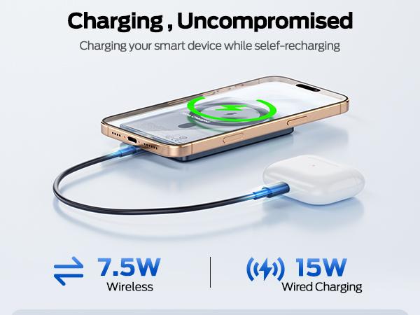 MOVE SPEED Qi2 Certified Magnetic Power Bank F 0.5inch for 10000mAh 0.3inch for 5000mAh Ultra Slim MagSafe Portable Charger 10,000mAh Magnetic Wireless Card Power Bank,Battery Pack for Phone ,Travel Essential