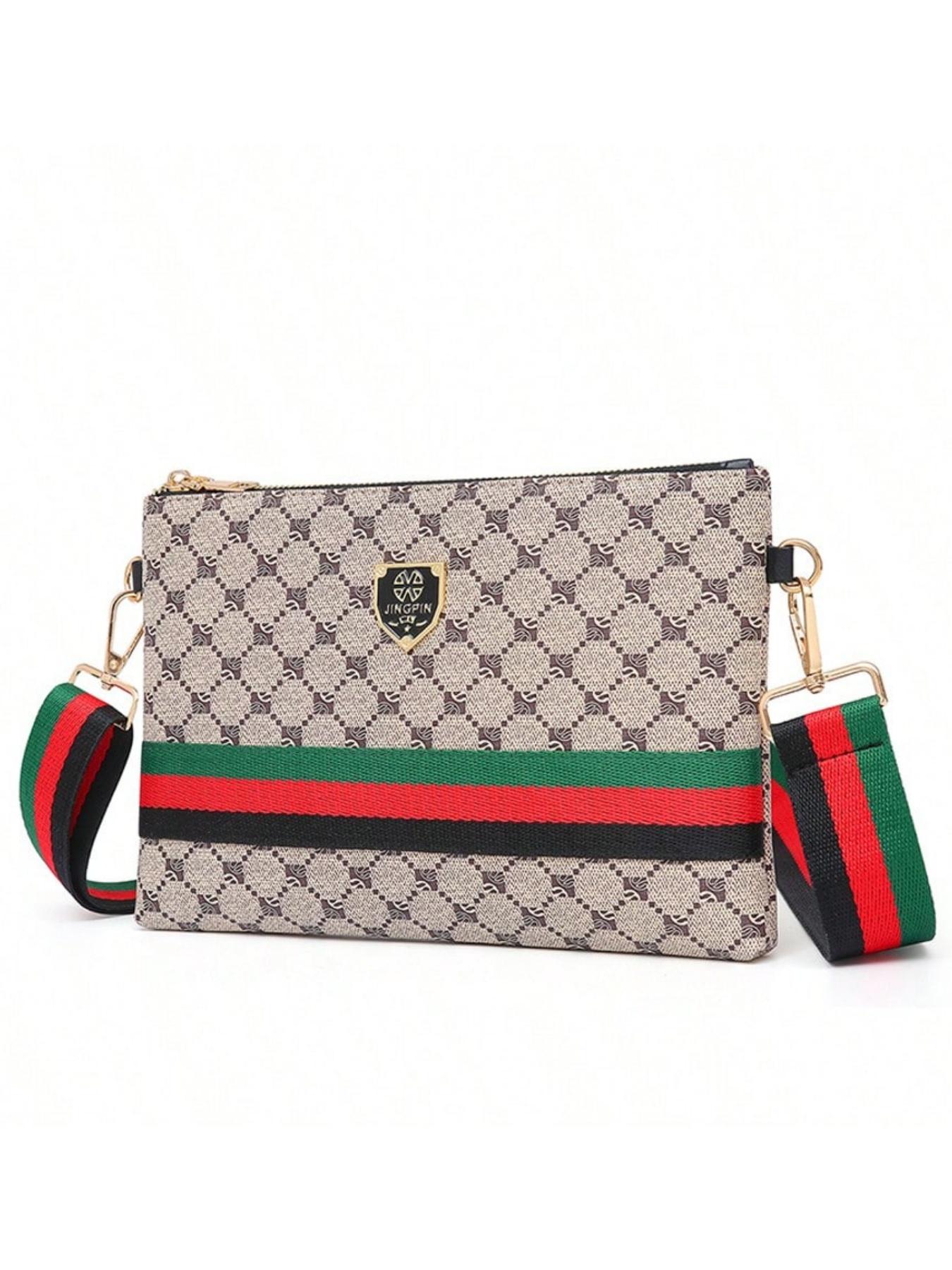 Men's Plaid Design Crossbody Bag with Wrist Strap, Fashionable Large Capacity Adjustable Shoulder Strap Bag for All Seasons Men's Plaid Design Crossbody Bag with Wrist Strap, Fashionable Large Capacity Adjustable Shoulder Strap Bag for All Seasons