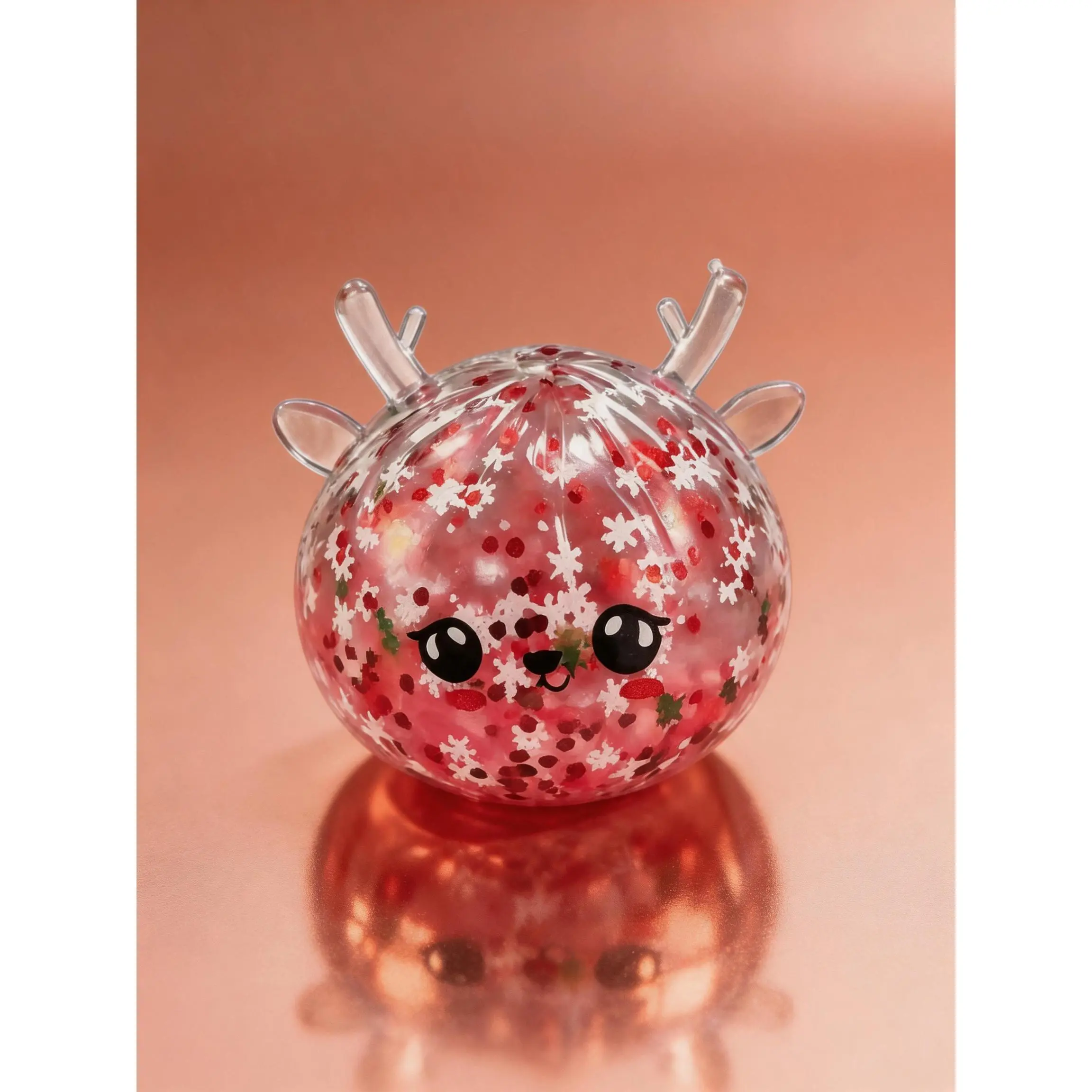 Christmas Reindeer  Squishy Fidget Toy, Cute Glitter Squeeze Stress Relief Toy, Kawaii Christmas Sensory Toy for Kids & Adults
