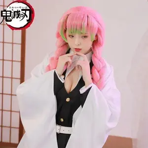 2026 Halloween Cosplay Anime Kanroji Mitsuri Kimono Kostuum Duivel Jager Volwassen Kind Halloween Kleding Pruik Halloween