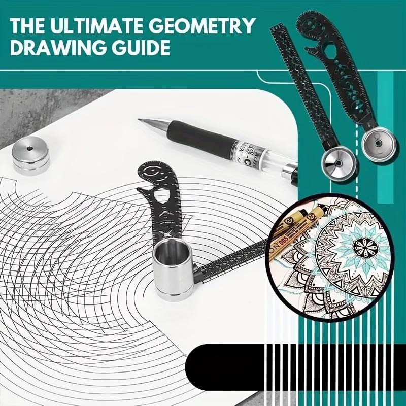 4pcs Magnetic Drawing Compass Set, Multi-Functional Engineering & Drafting Rulers, Ideal for Office Use, Essential Office Supplies