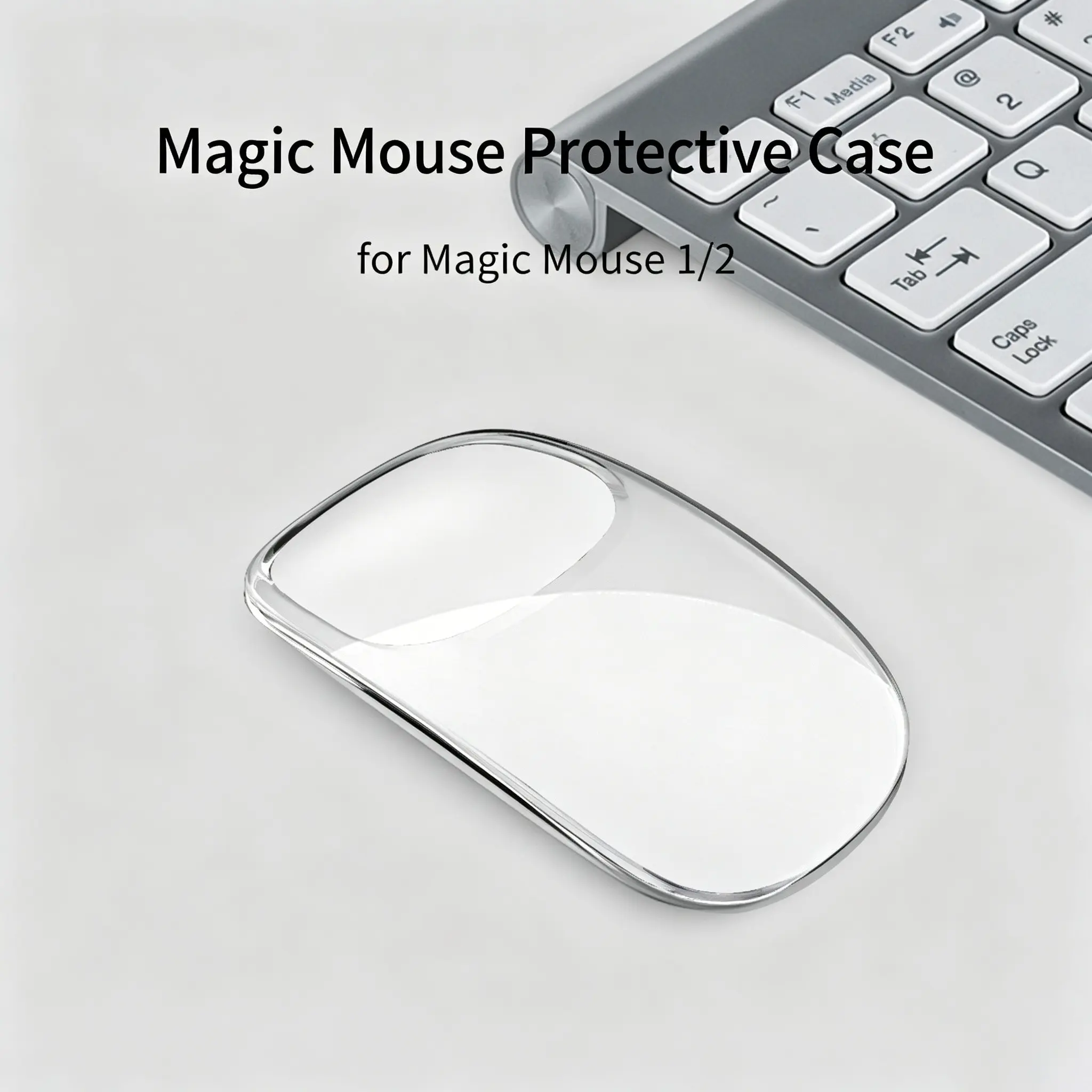 Magic Mouse 1/2 Gen Transparent Case, Minimalist Design, Anti-Yellowing Material, Full Edge Protection, Easy Installation, for MAC Users